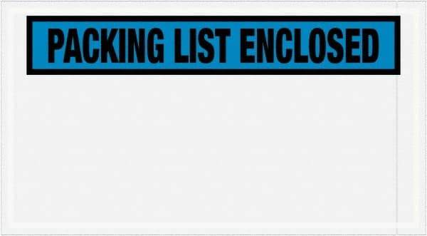 Value Collection - 1,000 Piece, 5-1/2" Long x 10" Wide, Packing List Envelope - Packing List Enclosed, Blue - Exact Tool & Supply