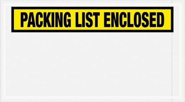 Value Collection - 1,000 Piece, 5-1/2" Long x 10" Wide, Packing List Envelope - Packing List Enclosed, Yellow - Exact Tool & Supply