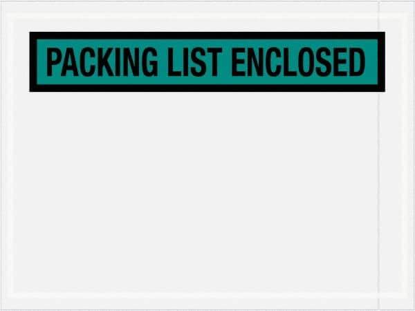Value Collection - 1,000 Piece, 4-1/2" Long x 6" Wide, Packing List Envelope - Packing List Enclosed, Green - Exact Tool & Supply