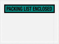 Value Collection - 1,000 Piece, 4-1/2" Long x 6" Wide, Packing List Envelope - Packing List Enclosed, Green - Exact Tool & Supply