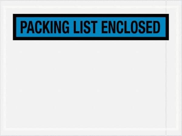 Value Collection - 1,000 Piece, 4-1/2" Long x 6" Wide, Packing List Envelope - Packing List Enclosed, Blue - Exact Tool & Supply