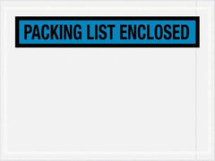 Value Collection - 1,000 Piece, 4-1/2" Long x 6" Wide, Packing List Envelope - Packing List Enclosed, Blue - Exact Tool & Supply