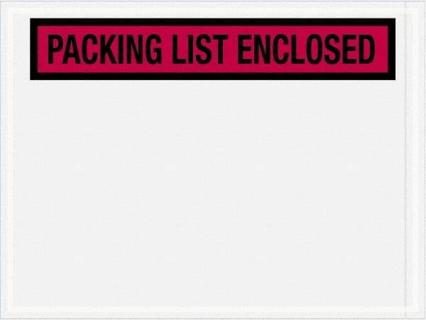 Value Collection - 1,000 Piece, 4-1/2" Long x 6" Wide, Packing List Envelope - Packing List Enclosed, Red - Exact Tool & Supply