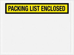 Value Collection - 1,000 Piece, 4-1/2" Long x 6" Wide, Packing List Envelope - Packing List Enclosed, Yellow - Exact Tool & Supply