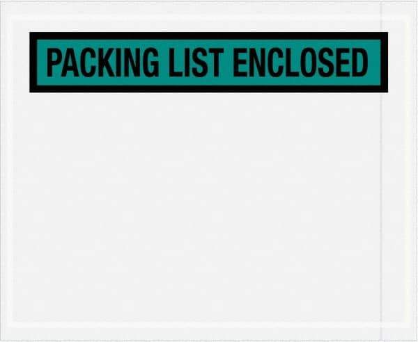 Value Collection - 1,000 Piece, 4-1/2" Long x 5-1/2" Wide, Packing List Envelope - Packing List Enclosed, Green - Exact Tool & Supply