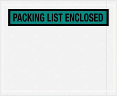 Value Collection - 1,000 Piece, 4-1/2" Long x 5-1/2" Wide, Packing List Envelope - Packing List Enclosed, Green - Exact Tool & Supply