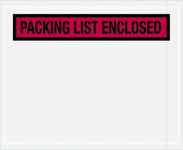 Value Collection - 1,000 Piece, 4-1/2" Long x 5-1/2" Wide, Packing List Envelope - Packing List Enclosed, Red - Exact Tool & Supply