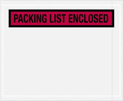 Value Collection - 1,000 Piece, 4-1/2" Long x 5-1/2" Wide, Packing List Envelope - Packing List Enclosed, Red - Exact Tool & Supply