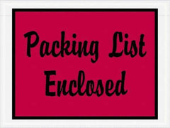 Value Collection - 1,000 Piece, 4-1/2" Long x 6" Wide, Packing List Envelope - Packing List Enclosed, Red - Exact Tool & Supply