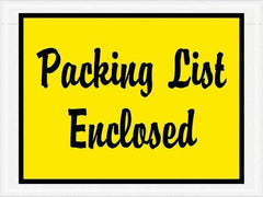 Value Collection - 1,000 Piece, 4-1/2" Long x 6" Wide, Packing List Envelope - Packing List Enclosed, Yellow - Exact Tool & Supply
