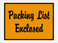 Value Collection - 1,000 Piece, 4-1/2" Long x 6" Wide, Packing List Envelope - Packing List Enclosed, Orange - Exact Tool & Supply