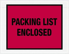 Value Collection - 1,000 Piece, 7" Long x 5-1/2" Wide, Packing List Envelope - Packing List Enclosed, Red - Exact Tool & Supply