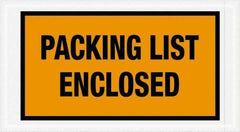 Value Collection - 1,000 Piece, 5-1/2" Long x 10" Wide, Packing List Envelope - Packing List Enclosed, Orange - Exact Tool & Supply