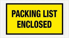 Value Collection - 1,000 Piece, 5-1/2" Long x 10" Wide, Packing List Envelope - Packing List Enclosed, Yellow - Exact Tool & Supply