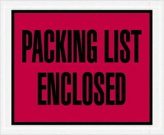 Value Collection - 1,000 Piece, 4-1/2" Long x 5-1/2" Wide, Packing List Envelope - Packing List Enclosed, Red - Exact Tool & Supply