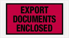 Value Collection - 1,000 Piece, 5-1/2" Long x 10" Wide, Packing List Envelope - Export Documents Enclosed, Red - Exact Tool & Supply