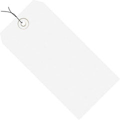 Made in USA - 3-3/4" High x 1-7/8" Long, Safety & Facility Blank Tag - White Cardstock - Exact Tool & Supply