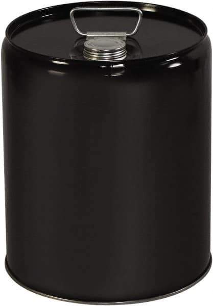 Made in USA - 5 Gal Gray Cylinder Metal Pail - 13-3/8" High - Exact Tool & Supply