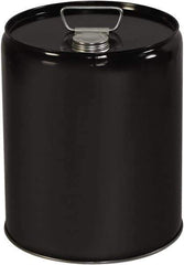 Made in USA - 5 Gal Gray Cylinder Metal Pail - 13-3/8" High - Exact Tool & Supply