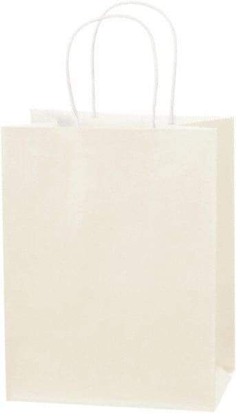 Made in USA - Kraft Grocery Bag - 8 x 4-1/2 x 10-1/4, French Vanilla - Exact Tool & Supply