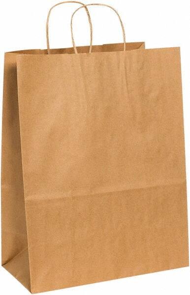 Made in USA - Kraft Grocery Bag - 13 x 7 x 17, Kraft - Exact Tool & Supply