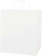Made in USA - Kraft Grocery Bag - 14 x 10 x 15-1/2, White - Exact Tool & Supply