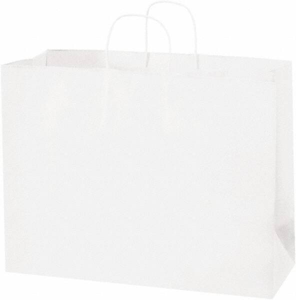 Made in USA - Kraft Grocery Bag - 16 x 6 x 12, White - Exact Tool & Supply
