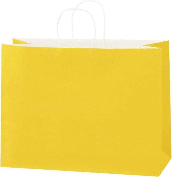 Made in USA - Kraft Grocery Bag - 16 x 6 x 12, Buttercup - Exact Tool & Supply