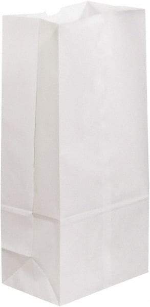 Made in USA - Kraft Grocery Bag - 7-3/4 x 4-3/4 x 16, White - Exact Tool & Supply