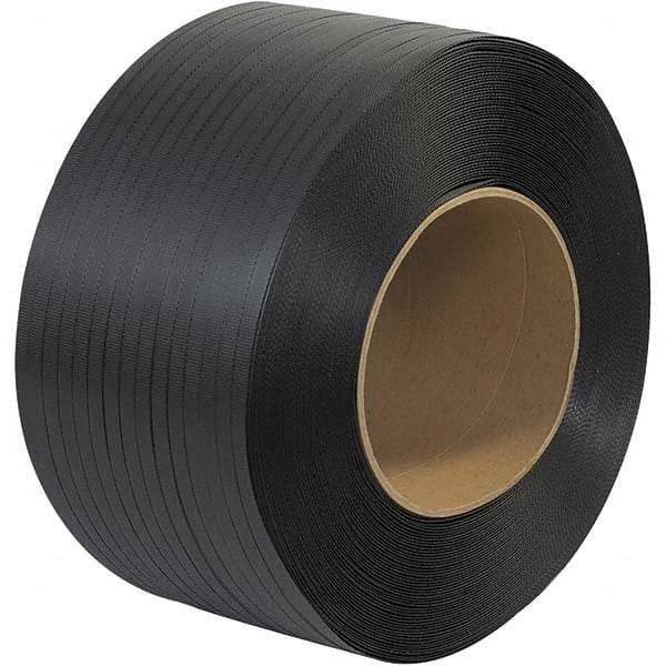 Made in USA - 9,000' Long x 1/2" Wide, Coil Case Polypropylene Strapping - 300 Lb Capacity, 0.015" Thick - Exact Tool & Supply