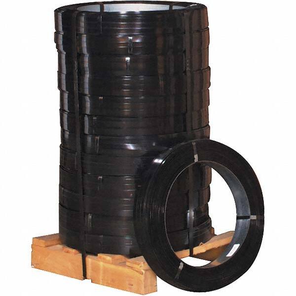 Made in USA - 1,710' Long x 3/4" Wide, Oscillated Coil Steel Strapping - 1,710 Lb Capacity, 0.023" Thick - Exact Tool & Supply