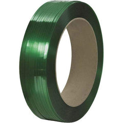 Made in USA - 10,500' Long x 1/2" Wide, Coil Case Polyester Hand Strapping - 500 Lb Capacity, 0.018" Thick - Exact Tool & Supply