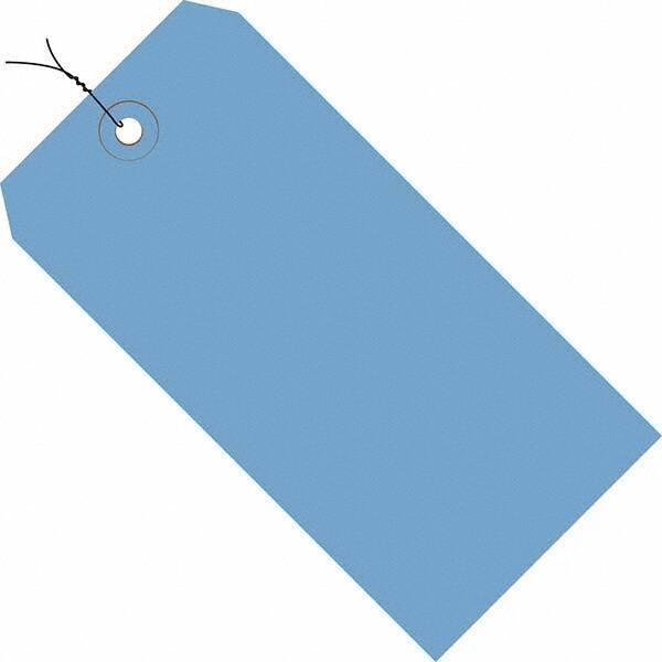 Made in USA - 3-3/4" High x 1-7/8" Long, Safety & Facility Blank Tag - Dark Blue Cardstock - Exact Tool & Supply
