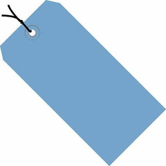 Made in USA - 4-3/4" High x 2-3/8" Long, Safety & Facility Blank Tag - Dark Blue Cardstock - Exact Tool & Supply