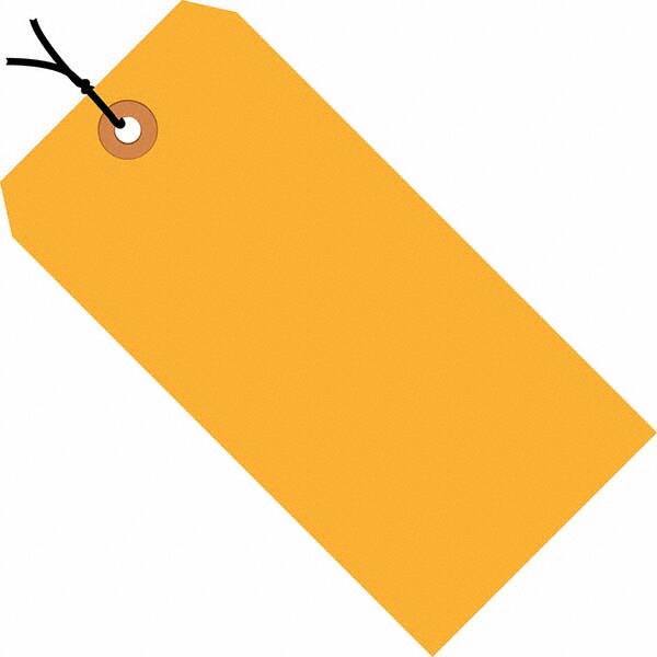 Made in USA - 4-1/4" High x 2-1/8" Long, Safety & Facility Blank Tag - Fluorescent Orange Cardstock - Exact Tool & Supply