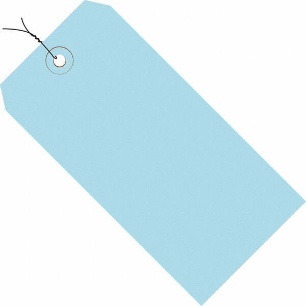 Made in USA - 3-3/4" High x 1-7/8" Long, Safety & Facility Blank Tag - Light Blue Cardstock - Exact Tool & Supply