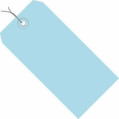 Made in USA - 3-3/4" High x 1-7/8" Long, Safety & Facility Blank Tag - Light Blue Cardstock - Exact Tool & Supply