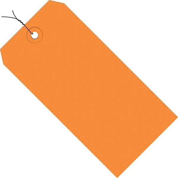 Made in USA - 3-3/4" High x 1-7/8" Long, Safety & Facility Blank Tag - Orange Cardstock - Exact Tool & Supply