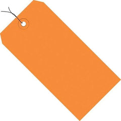 Made in USA - 3-3/4" High x 1-7/8" Long, Safety & Facility Blank Tag - Orange Cardstock - Exact Tool & Supply