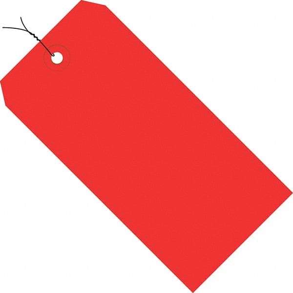 Made in USA - 4-1/4" High x 2-1/8" Long, Safety & Facility Blank Tag - Red Cardstock - Exact Tool & Supply