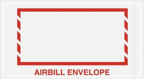 Value Collection - 1,000 Piece, 5-1/2" Long x 10" Wide, Packing List Envelope - Airbill Envelope, Red - Exact Tool & Supply