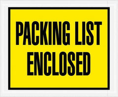 Value Collection - 1,000 Piece, 4-1/2" Long x 5-1/2" Wide, Packing List Envelope - Packing List Enclosed, Yellow - Exact Tool & Supply