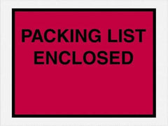 Value Collection - 1,000 Piece, 4-1/2" Long x 6" Wide, Packing List Envelope - Packing List Enclosed, Red - Exact Tool & Supply