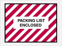 Value Collection - 1,000 Piece, 4-1/2" Long x 6" Wide, Packing List Envelope - Packing List Enclosed, Red/White - Exact Tool & Supply