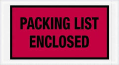Value Collection - 1,000 Piece, 5-1/2" Long x 10" Wide, Packing List Envelope - Packing List Enclosed, Red - Exact Tool & Supply