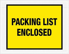 Value Collection - 1,000 Piece, 7" Long x 5-1/2" Wide, Packing List Envelope - Packing List Enclosed, Yellow - Exact Tool & Supply