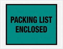 Value Collection - 1,000 Piece, 7" Long x 5-1/2" Wide, Packing List Envelope - Packing List Enclosed, Green - Exact Tool & Supply