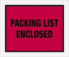 Value Collection - 500 Piece, 10" Long x 12" Wide, Packing List Envelope - Packing List Enclosed, Red - Exact Tool & Supply
