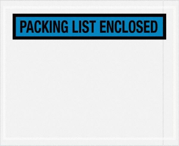 Value Collection - 1,000 Piece, 4-1/2" Long x 5-1/2" Wide, Packing List Envelope - Packing List Enclosed, Blue - Exact Tool & Supply