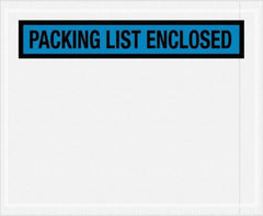 Value Collection - 1,000 Piece, 4-1/2" Long x 5-1/2" Wide, Packing List Envelope - Packing List Enclosed, Blue - Exact Tool & Supply